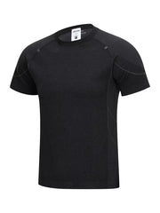 t-shirt in Black with geometric and quick-dry