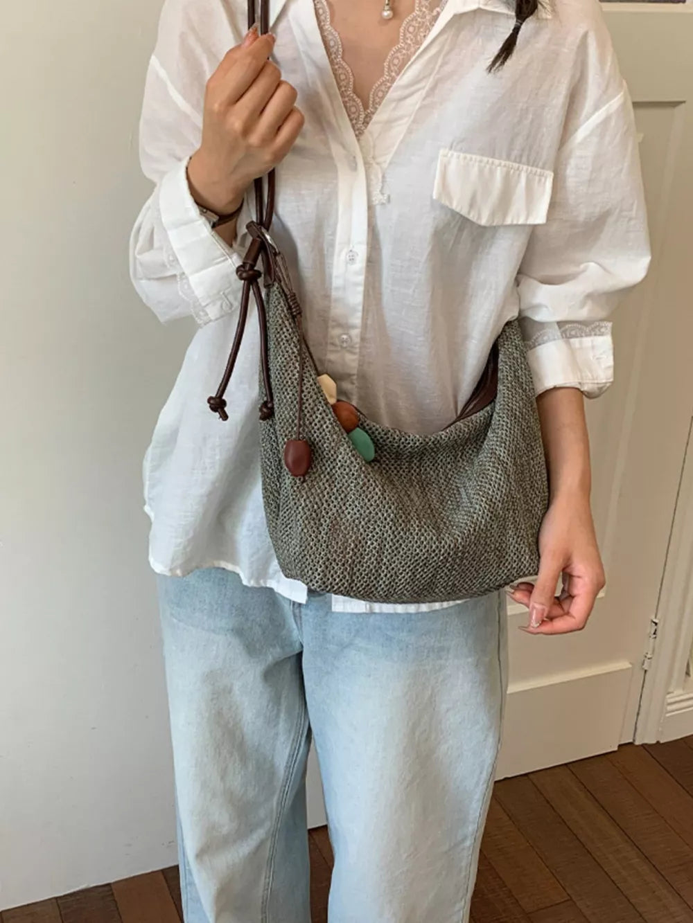 tan handbag