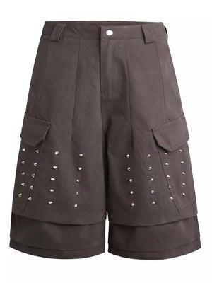 Chocolate Men's Studded Cargo Capris