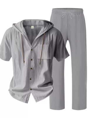 95%polyester, 5%spandex Care instructions: Machine wash cold lounge set in Ochre with relaxed silhouette
