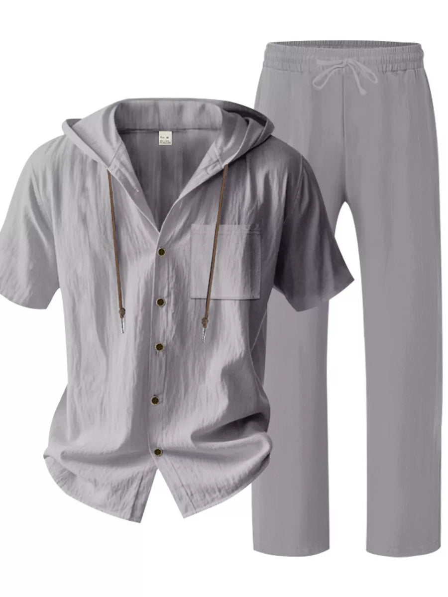 95%polyester, 5%spandex Care instructions: Machine wash cold lounge set in Ochre with relaxed silhouette