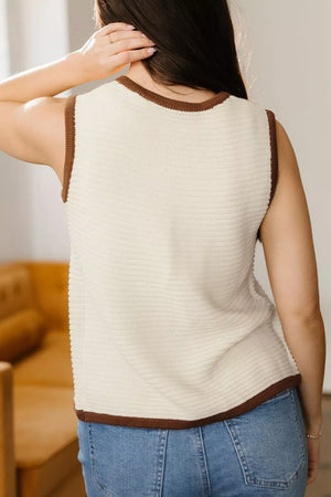 55% acrylic, 45% cotton Care instructions: Machine wash cold sweater vest in Beige with regular silhouette
