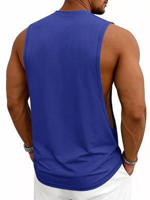 Men's Full Size Round Neck Tank Plus Size in Sky Blue