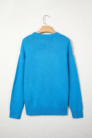 Western Embroidery Drop Shoulder Sweater option 8