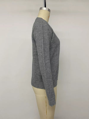 charcoal regular cardigan with round neck