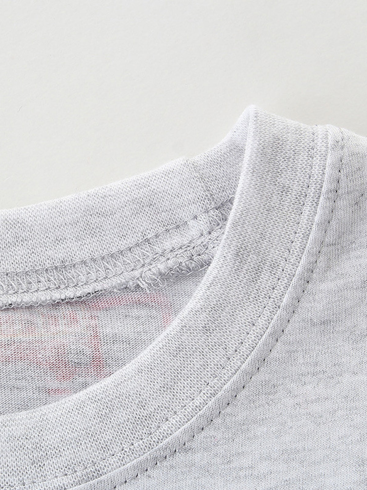 Grey t-shirt with fire truck print detail and crew neck