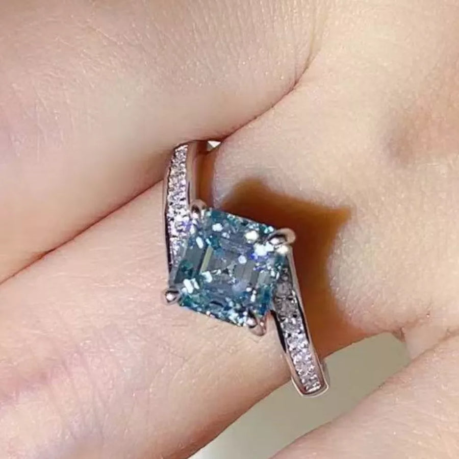 2 Carat Moissanite Sterling Silver Ring option 3
