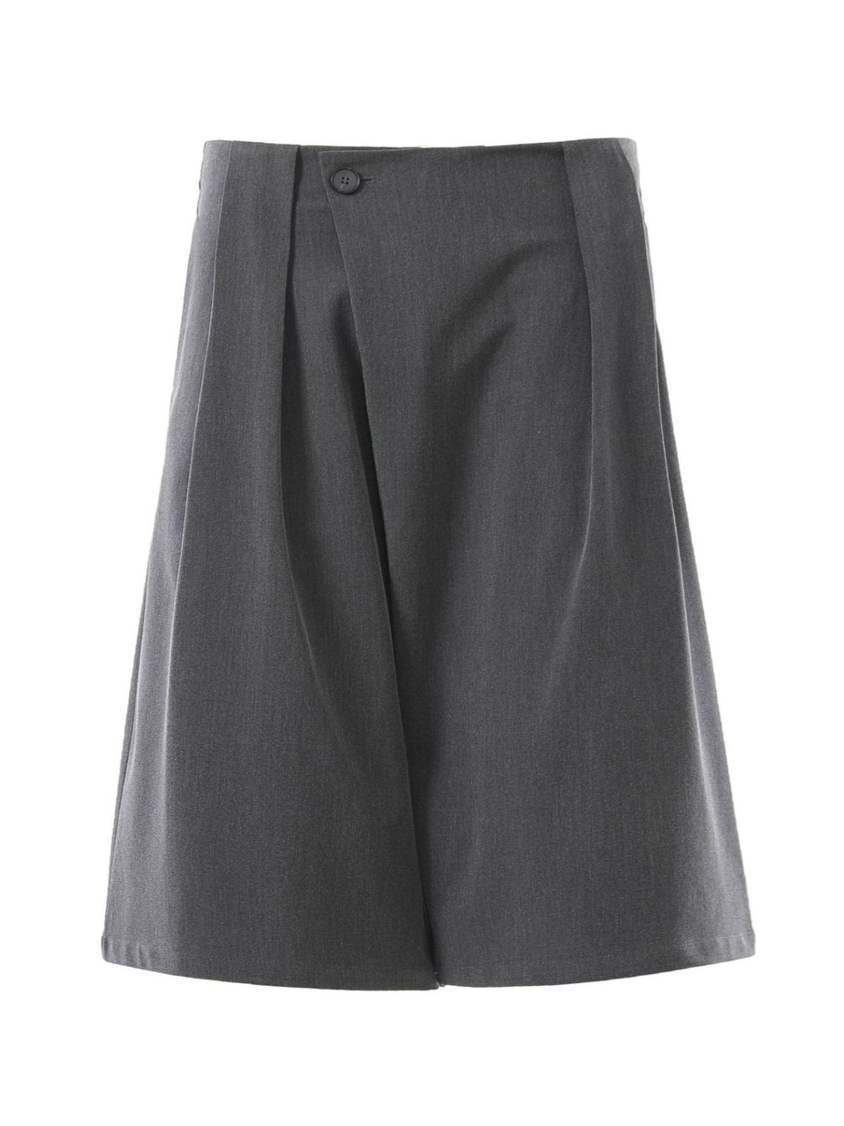 capris in charcoal gray featuring high-waisted and relaxed fit