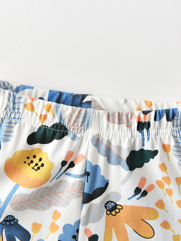 Whimsical Floral Print Toddler Pants