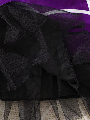 vintage-inspired dress in purple with peter pan collar