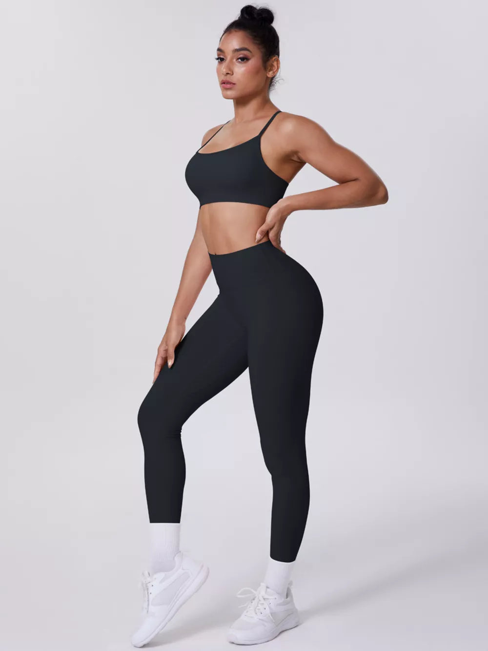 Blush Pink sports bra with breathable and spaghetti strap