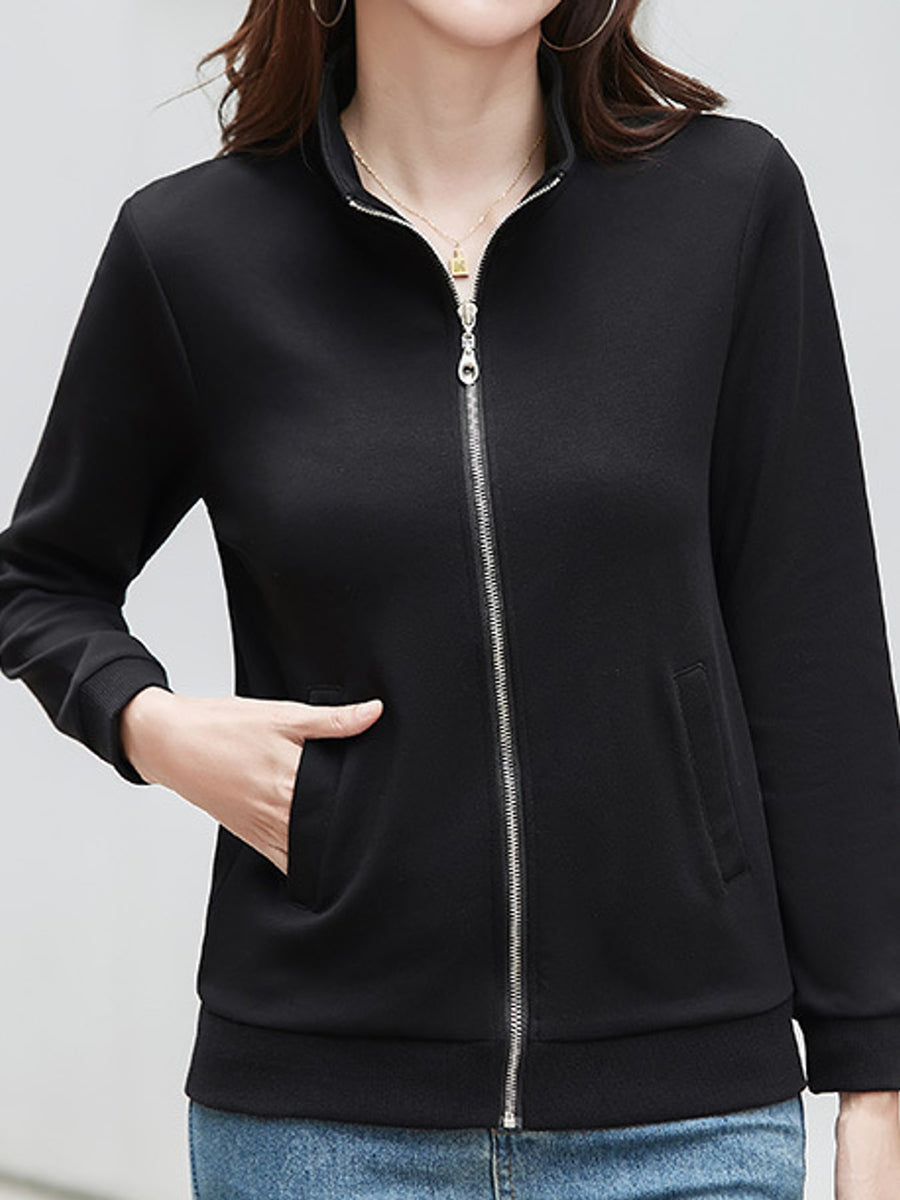 classic sweatshirt in Black with mock neck