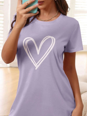 Black relaxed sleep shirt with round neck