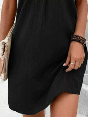 Green Full Size Casual V-neck Short Sleeve Dress