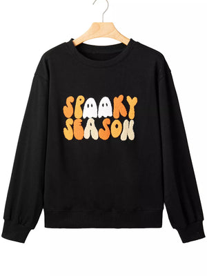 white sweatshirt with pullover and graphic-print