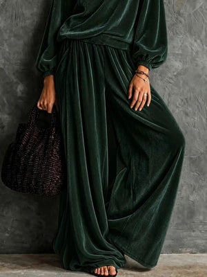 Purple two-piece set with hip-length and quarter-zip
