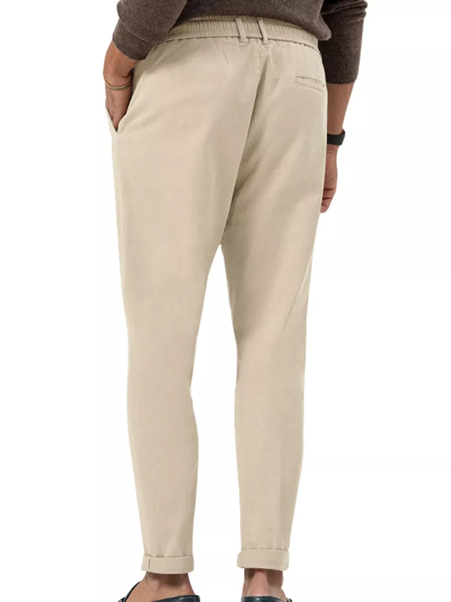 White Men's Casual Drawstring Pants Plus Size