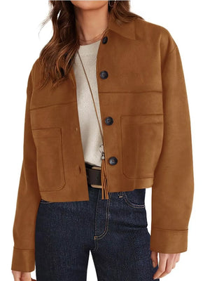 100% polyester Care instructions: Machine wash cold jacket in Caramel with relaxed silhouette