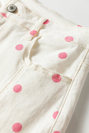 wide-leg jeans in Blush Pink with pocketed and full-length