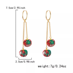 festive earrings in red with not applicable