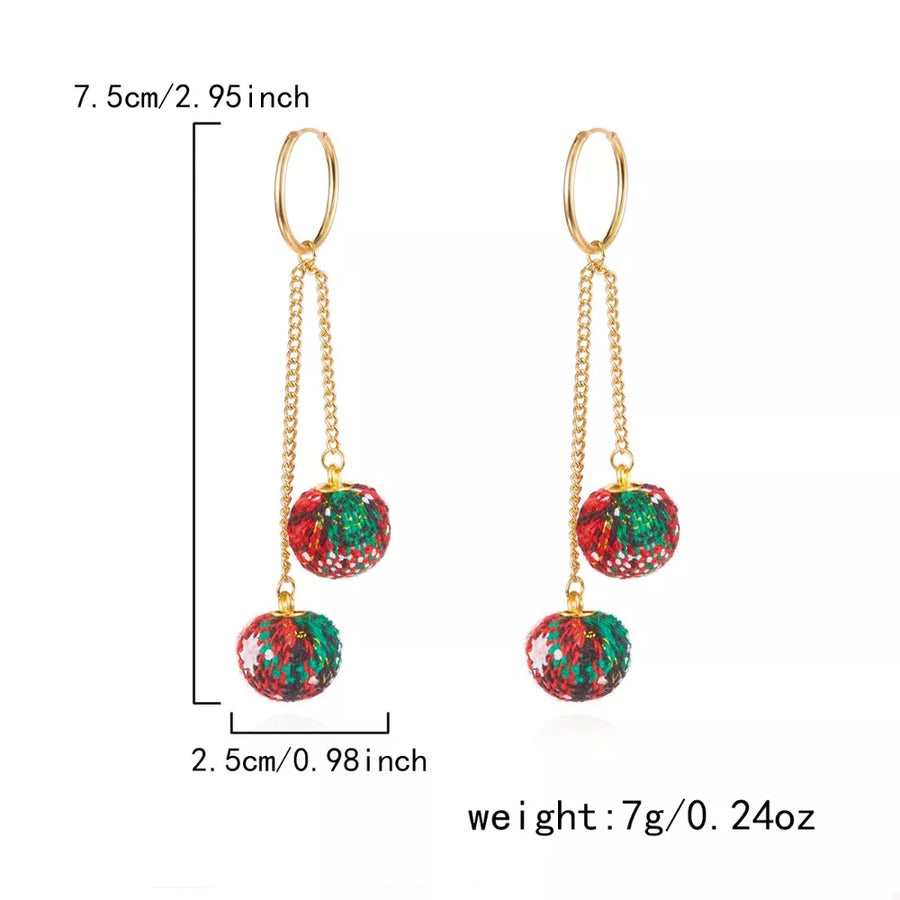 festive earrings in red with not applicable