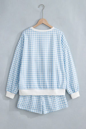 streetwear lounge set in Light Blue with crew neck