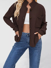 casual cardigan in Black with mock neck