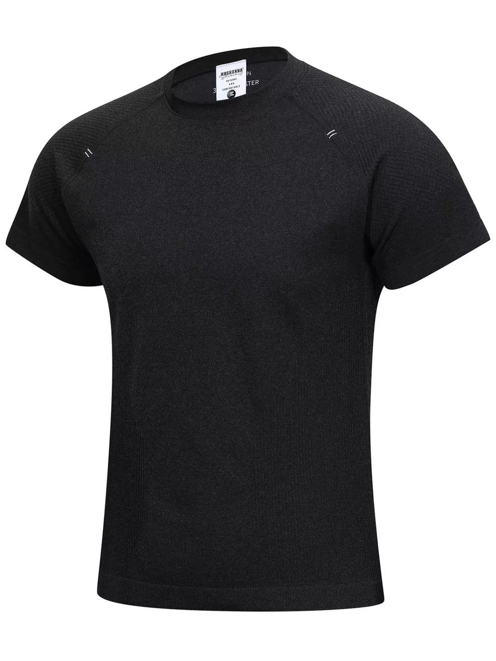 White Men's Textured Knit Short Sleeve T-shirt