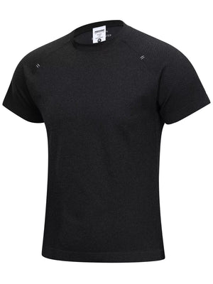 White Men's Textured Knit Short Sleeve T-shirt