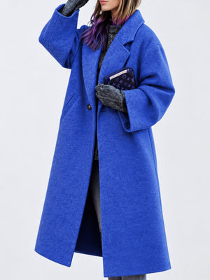 classic overcoat in Khaki with notch lapel