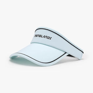 Light blue textured visor with black contrast piping and embroidered logo