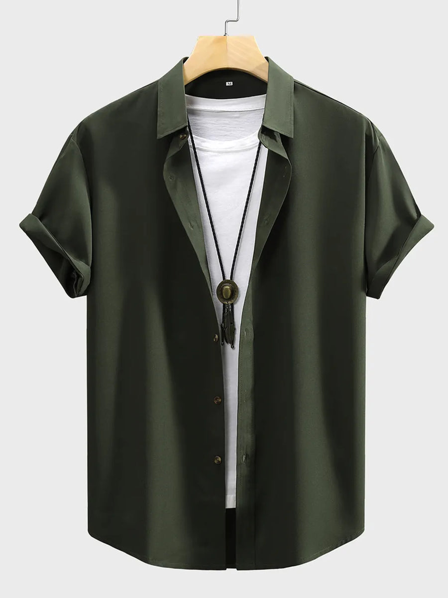 95%cotton, 5%spandex Care instructions: Machine wash cold button-up shirt in Black Forest with regular silhouette