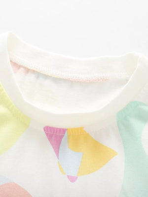 Children's Abstract Print Ruffle Sleeve T-shirt option 3