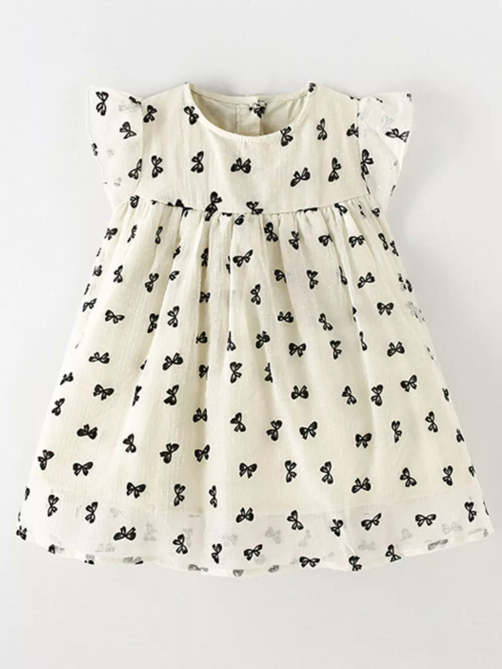 Children's Bow Print Flutter Sleeve Dress in this colorway