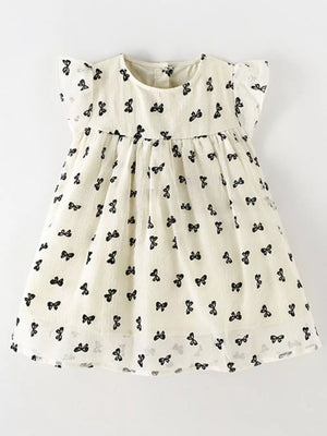 Children's Bow Print Flutter Sleeve Dress in this colorway