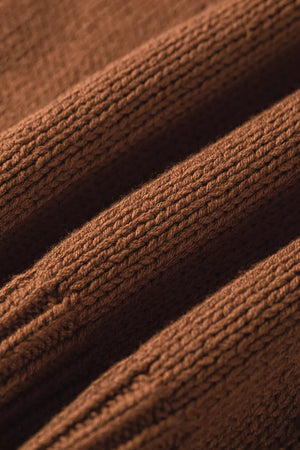 Western Horseshoe Pattern Short Sleeve Knit Sweater in Caramel with stretch
