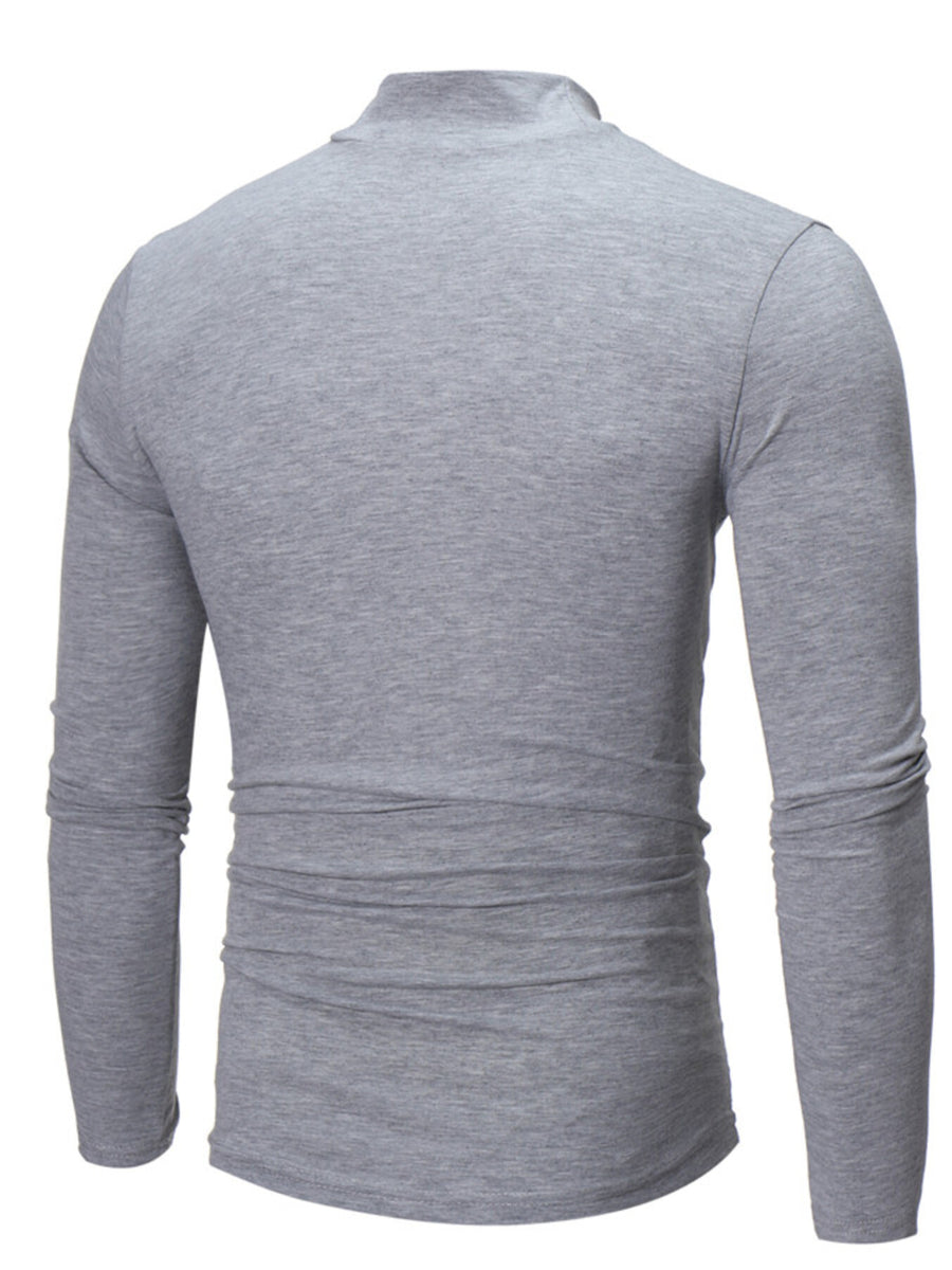 Coffee slim t-shirt with mock neck