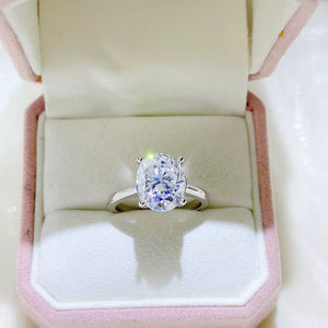 1 Carat Oval Moissanite Solitaire Sterling Silver Ring option 3