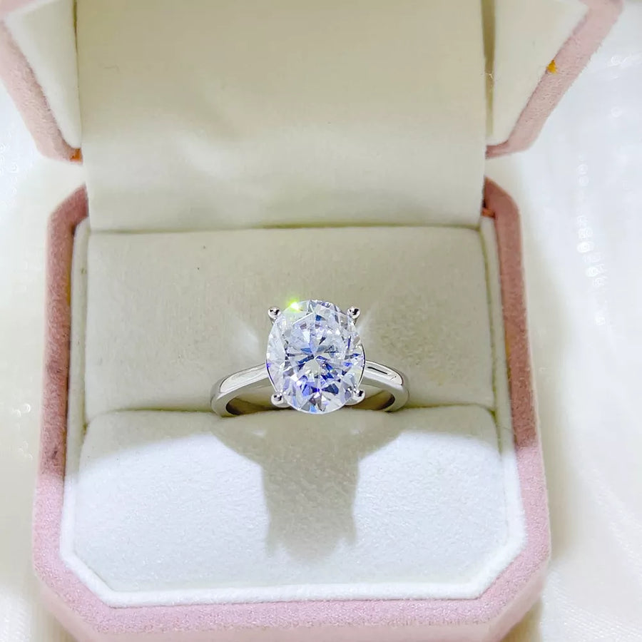 1 Carat Oval Moissanite Solitaire Sterling Silver Ring option 3