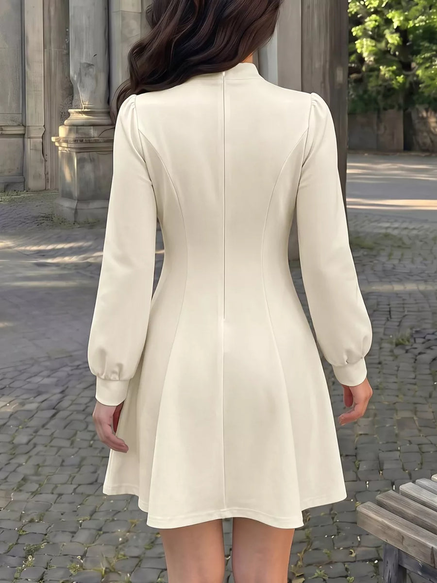 classic mini dress in Apricot with keyhole