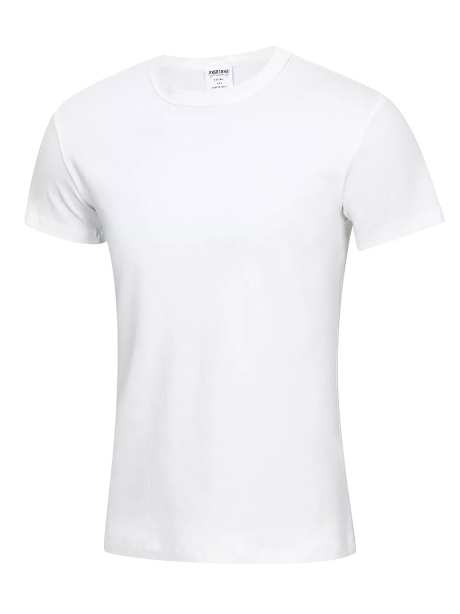 Crew-neck Short-sleeve Top in White, view 12