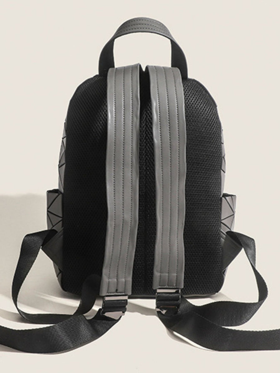 backpack featuring geometric in black with PVC Imported Size &amp texture