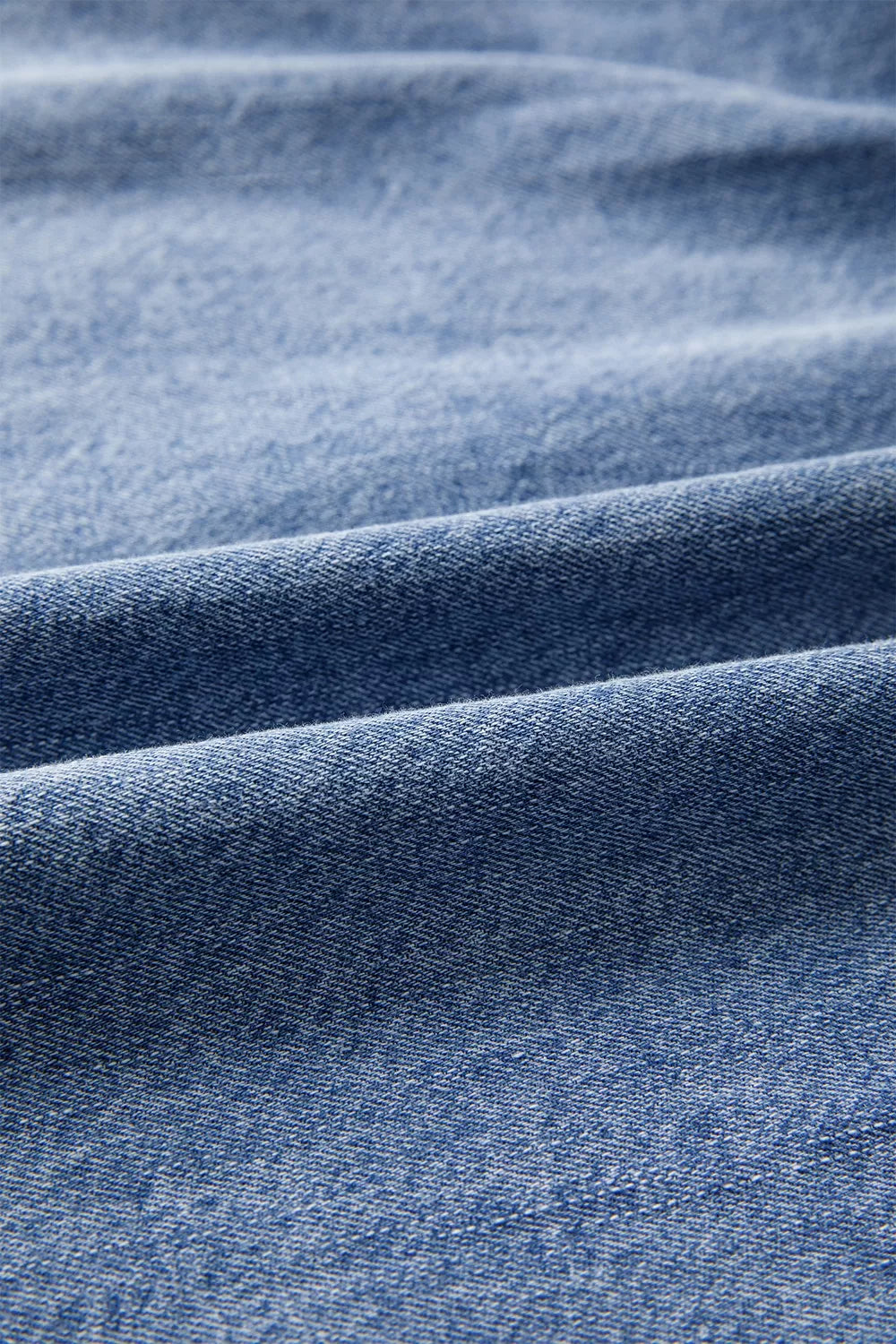 medium wash denim blue mini dress