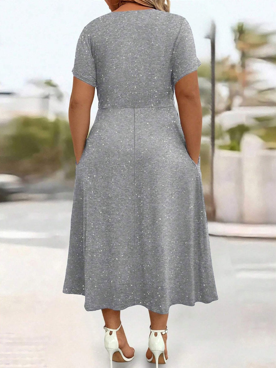 black midi dress with midi and pullover