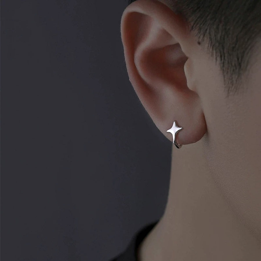 earrings in Silver with star and star motif