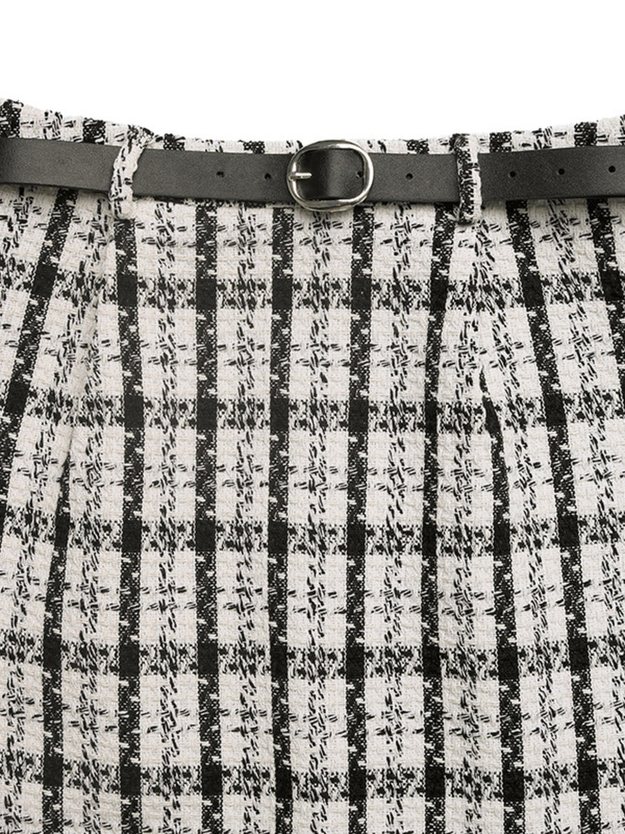 midi skirt in black with high-waisted and midi