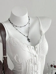 Smocked Lace Detail Cami in this colorway