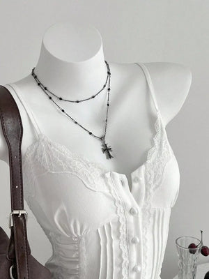 Smocked Lace Detail Cami in this colorway