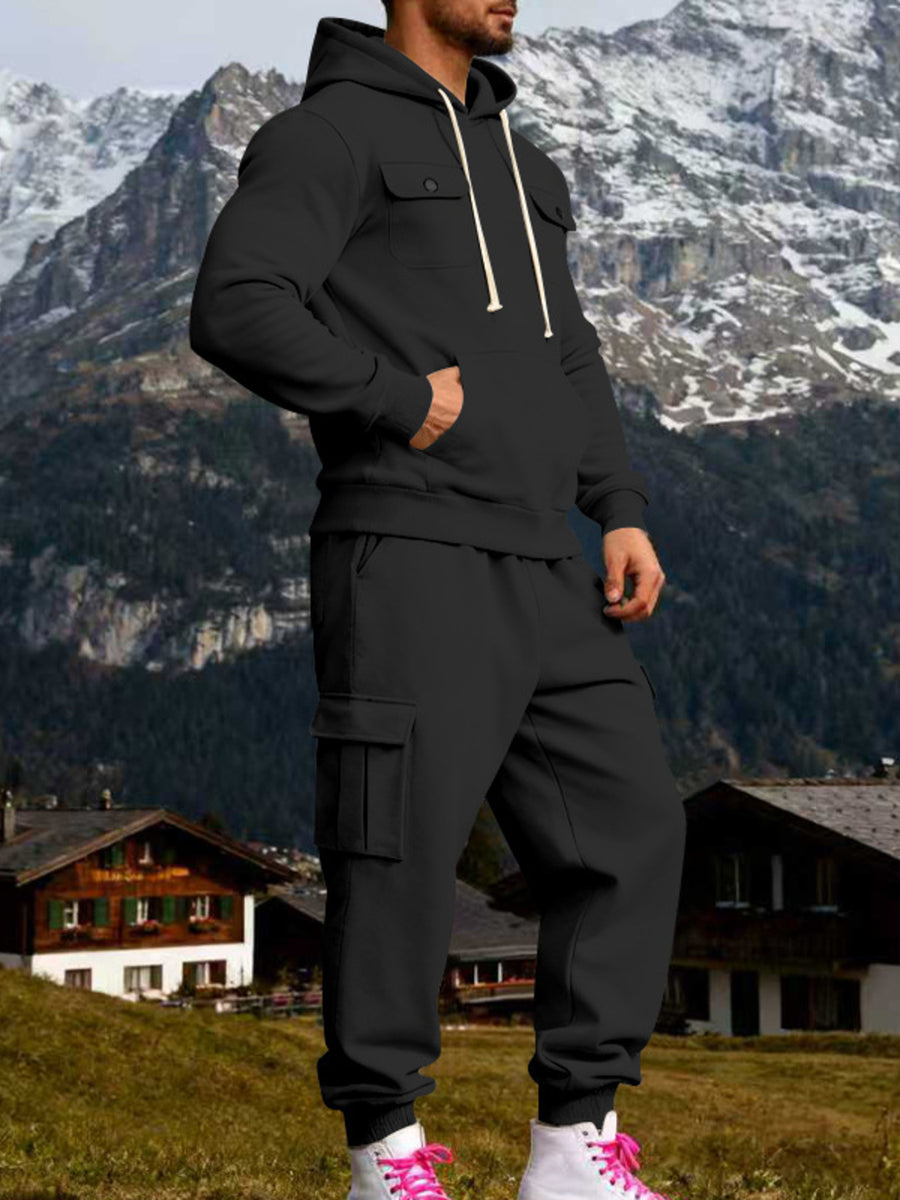 Men's Kangaroo Pocket Hoodie & Sweatpants Set