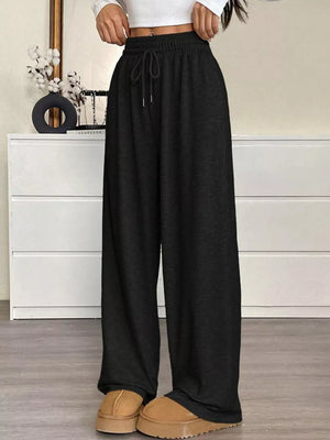 100% polyester Care instructions: Machine wash cold wide-leg pants in Dark Gray with wide-leg silhouette